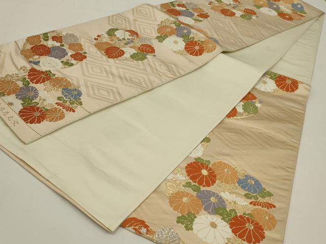 平和屋着物◎六通柄袋帯　唐織　能衣花丸文　金糸　正絹　逸品　AABK5380ou