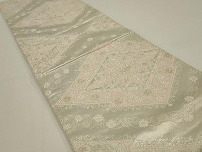 平和屋着物◎六通柄袋帯　唐織　花菱文　金銀糸　正絹　逸品　AABK5385ou