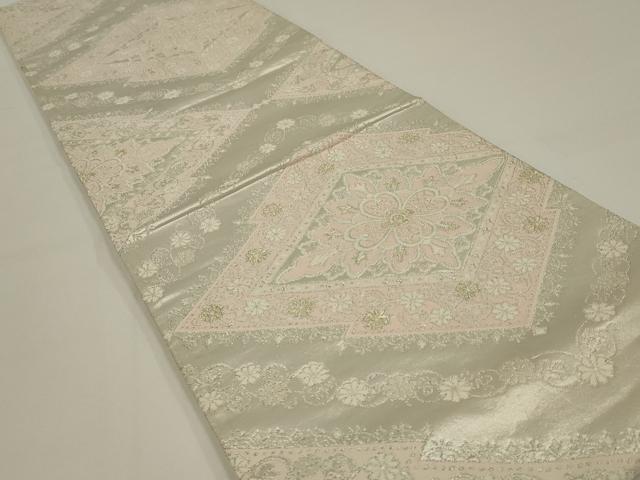 平和屋着物◎六通柄袋帯　唐織　花菱文　金銀糸　正絹　逸品　AABK5385ou