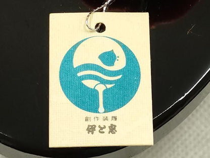 平和屋着物●和装小物　下駄　伊と忠　桐下駄　蒔絵　舞花　金彩　鼻緒:赤　逸品　未使用　AABK5402ay