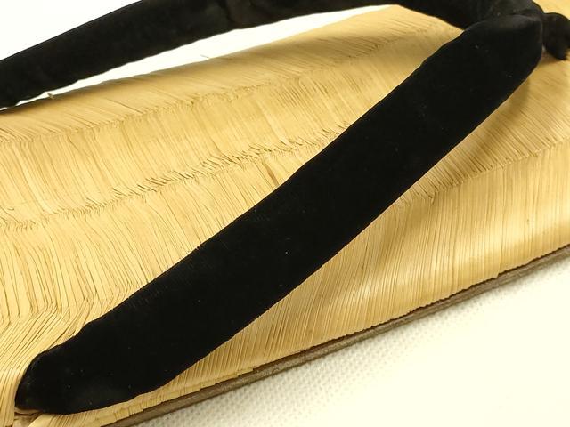 平和屋着物●男性　和装小物　雪駄　畳表　鼻緒:黒　逸品　AABK5405ay