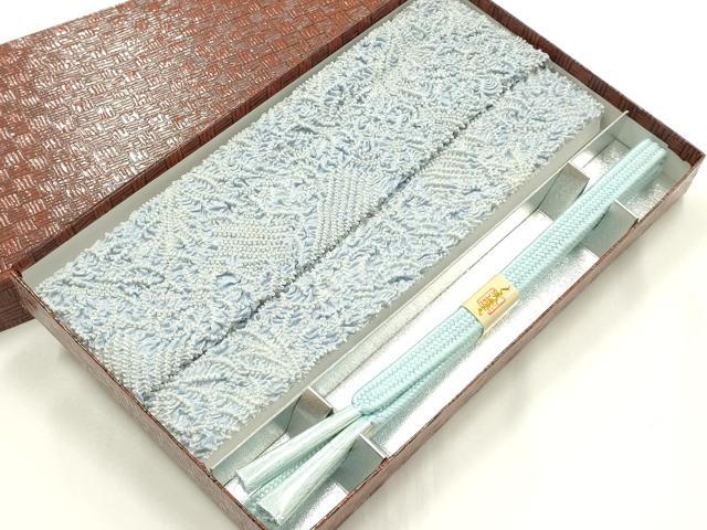 平和屋着物●和装小物　帯締め・帯揚げセット　平組　柄絞り　草花文　逸品　未使用　AABK5417ay