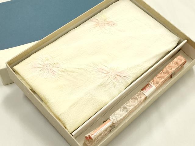 平和屋着物●和装小物　帯締め・帯揚げセット　唐組　暈し　絞り　舞花文　逸品　未使用　AABK5426ay