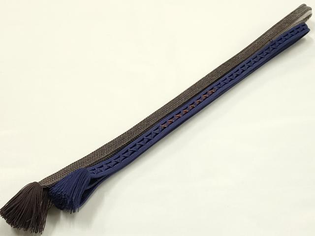 平和屋着物＊夏物　和装小物　上質な帯締め　平組　レース組　銀糸　暈し　撚り房　逸品　AABK5451ay