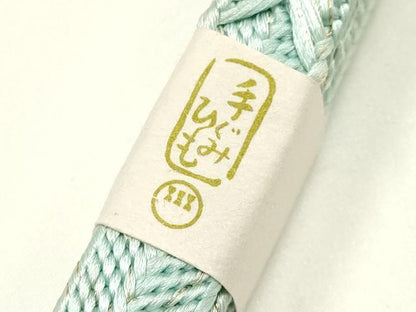 平和屋着物●和装小物　上質な帯締め　大正十四年創業 和装小物の老舗 三ッ杵印 紐の渡敬　笹浪組　金糸　正絹　逸品　未使用　AABK5459ay