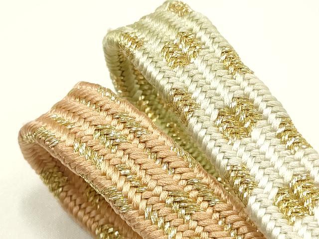 平和屋着物●和装小物　上質な帯締め　貝ノ口組　金糸　暈し　正絹　逸品　未使用　AABK5462ay