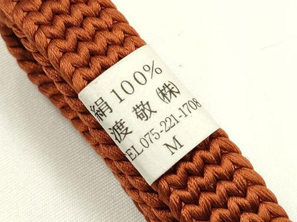 平和屋着物●和装小物　上質な帯締め　大正十四年創業 和装小物の老舗 三ッ杵印 紐の渡敬　帯留め付き　作家物　逸品　未使用　AABK5465ay