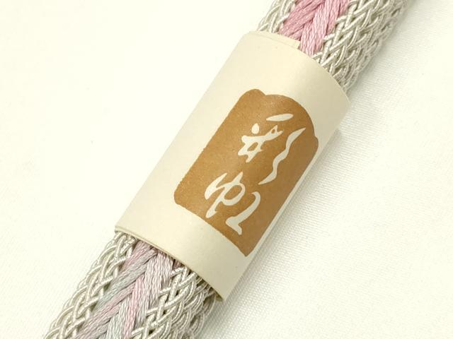 平和屋着物＊夏物　和装小物　上質な帯締め　レース組　銀糸　暈し　木箱付き　逸品　未使用　AABK5474ay