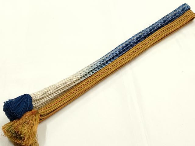 平和屋着物＊夏物　和装小物　上質な帯締め2本セット　レース組　金糸　暈し　撚り房　逸品　AABK5490ay