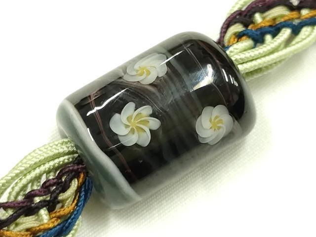 平和屋着物＊夏物　和装小物　上質な帯締め2本セット　帯留め付き　レース組　蜻蛉玉　逸品　AABK5491ay