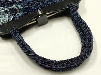 平和屋着物●和装小物　和装バッグ　ハンドバッグ　ビーズバッグ　流水花文　逸品　AABK5493ay