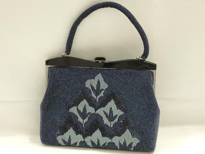 平和屋着物●和装小物　和装バッグ　ハンドバッグ　ビーズバッグ　花柄　逸品　AABK5494ay