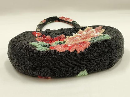 平和屋着物●和装小物　和装バッグ　ハンドバッグ　ビーズバッグ　花柄　逸品　AABK5495ay