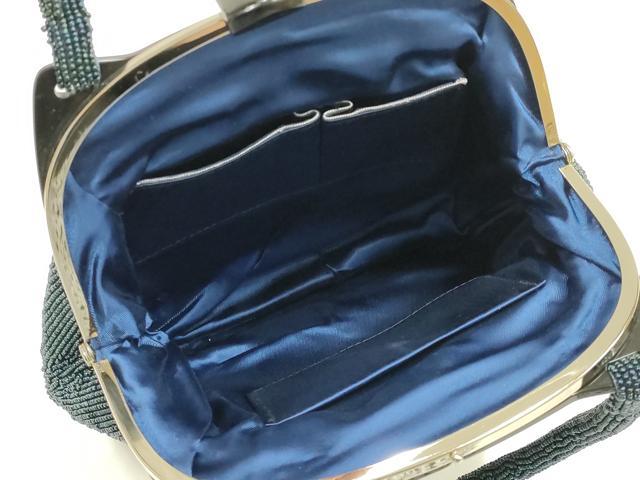 平和屋着物●和装小物　和装バッグ　ハンドバッグ　ビーズバッグ　幾何学風景花文　逸品　AABK5496ay
