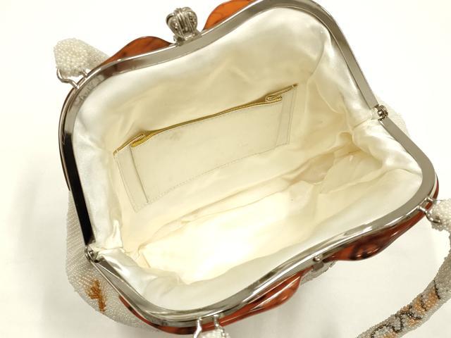 平和屋着物●和装小物　和装バッグ　ハンドバッグ　ビーズバッグ　花柄　逸品　AABK5497ay