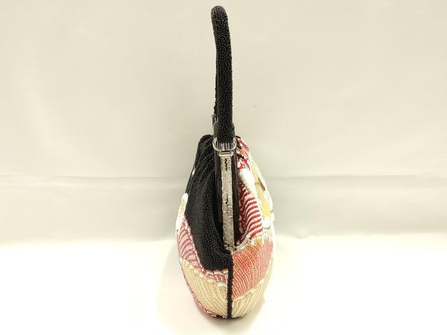 平和屋着物●和装小物　和装バッグ　ハンドバッグ　ビーズバッグ　花柄　逸品　AABK5498ay