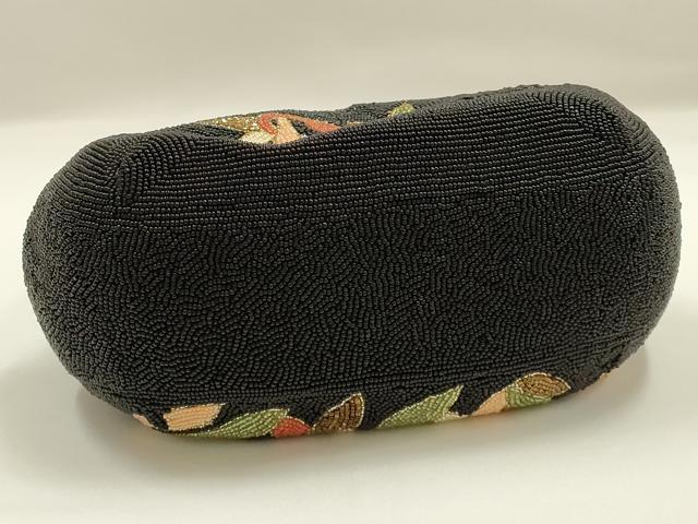 平和屋着物●和装小物　和装バッグ　ハンドバッグ　ビーズバッグ　花柄　逸品　AABK5505ay