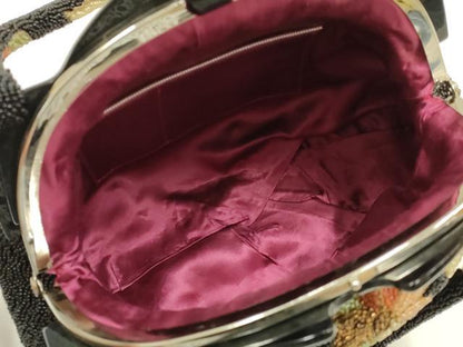 平和屋着物●和装小物　和装バッグ　ハンドバッグ　ビーズバッグ　花柄　逸品　AABK5505ay