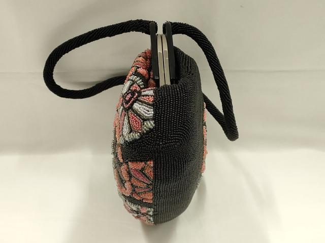 平和屋着物●和装小物　和装バッグ　ハンドバッグ　ビーズバッグ　花柄　逸品　AABK5509ay