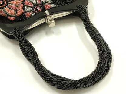 平和屋着物●和装小物　和装バッグ　ハンドバッグ　ビーズバッグ　花柄　逸品　AABK5509ay