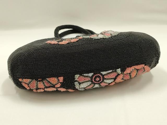 平和屋着物●和装小物　和装バッグ　ハンドバッグ　ビーズバッグ　花柄　逸品　AABK5509ay