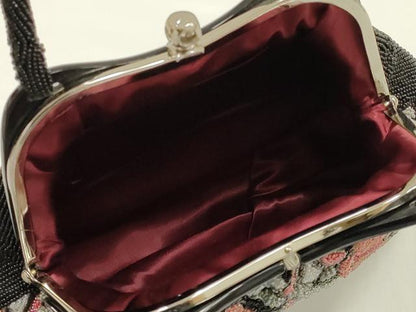 平和屋着物●和装小物　和装バッグ　ハンドバッグ　ビーズバッグ　花柄　逸品　AABK5509ay