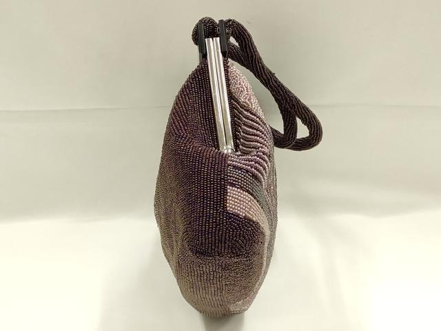 平和屋着物●和装小物　和装バッグ　ハンドバッグ　ビーズバッグ　幾何学模様　逸品　AABK5510ay