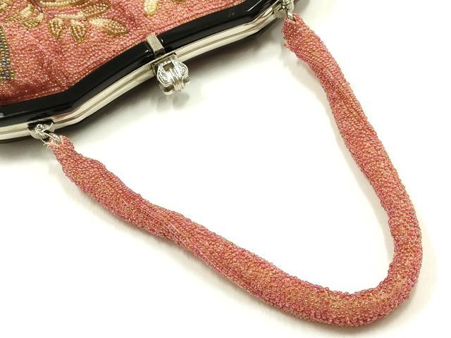 平和屋着物●和装小物　和装バッグ　ハンドバッグ　ビーズバッグ　枝葉　逸品　AABK5513ay