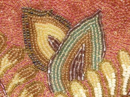 平和屋着物●和装小物　和装バッグ　ハンドバッグ　ビーズバッグ　枝葉　逸品　AABK5513ay