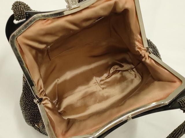 平和屋着物●和装小物　和装バッグ　ハンドバッグ　ビーズバッグ　幾何学模様　逸品　AABK5514ay