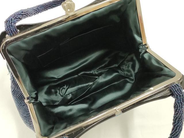 平和屋着物●和装小物　和装バッグ　ハンドバッグ　ビーズバッグ　縞　逸品　AABK5515ay