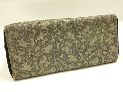 平和屋着物●和装小物　和装バッグ　ハンドバッグ　利休バッグ　刺繍　蔦草文　帯地使用　逸品　AABK5522ay