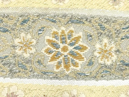 平和屋着物●和装小物　和装バッグ　ハンドバッグ　利休バッグ　花柄　金銀糸　逸品　未使用　AABK5526ay