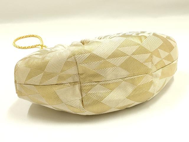平和屋着物●和装小物　和装バッグ　ハンドバッグ　伊と忠　チェーンバッグ　パーティーバッグ　がま口　鱗模様　金糸　逸品　AABK5529ay