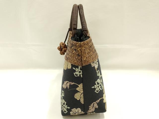 平和屋着物●西陣　川島織物　和装小物　和装バッグ　ハンドバッグ　刺繍　更紗花文　逸品　AABK5532ay