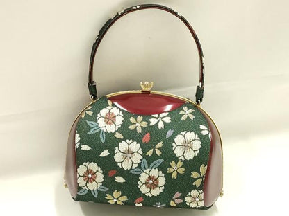 平和屋着物●和装小物　和装バッグ　ハンドバッグ　舞花文　ラインストーン　金糸　逸品　AABK5536ay