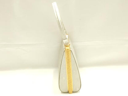 平和屋着物●和装小物　和装バッグ　ハンドバッグ　花柄　銀糸　逸品　AABK5538ay