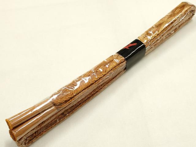 平和屋着物●絞り染色作家　藤井浩　和装小物　帯締め・帯揚げ・伊達衿セット　平組　暈し染め　山吹色　正絹　逸品　未使用　AABK5552ay