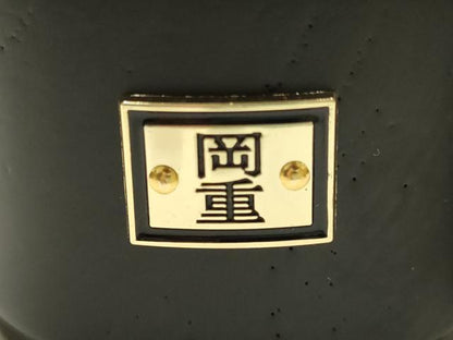 平和屋着物●岡重謹製　OKAJIMA　和装小物　下駄　桐下駄　黒　友禅柄鼻緒　象更紗　浴衣　夏着物　共箱付き　逸品　未使用　AABK5553ay