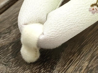 平和屋着物●岡重謹製　OKAJIMA　和装小物　下駄　桐下駄　茶　友禅柄鼻緒　象更紗　浴衣　夏着物　共箱付き　逸品　未使用　AABK5562ay