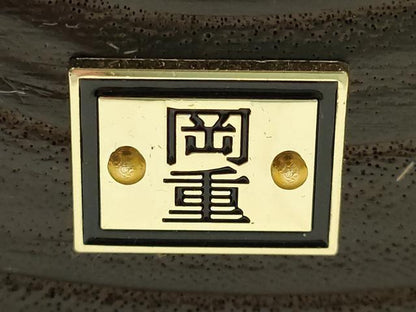 平和屋着物●岡重謹製　OKAJIMA　和装小物　下駄　桐下駄　茶　友禅柄鼻緒　象更紗　浴衣　夏着物　共箱付き　逸品　未使用　AABK5562ay
