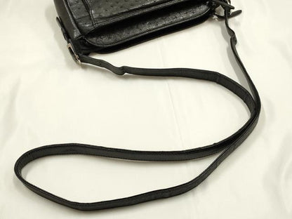 平和屋着物▼ファッション小物　ショルダーバッグ　オーストリッチ　JRAタグ付き　逸品　AABK5569ay