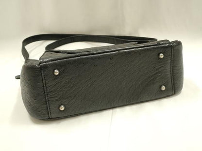 平和屋着物▼ファッション小物　ショルダーバッグ　オーストリッチ　JRAタグ付き　逸品　AABK5569ay