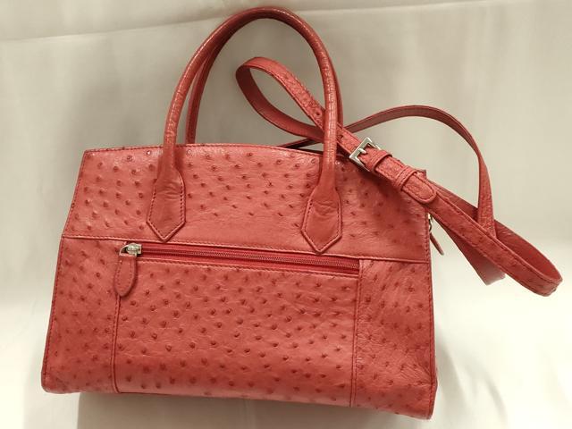 平和屋着物▼和装小物　和装バッグ　ハンドバッグ　ショルダーバッグ　オーストリッチ　本革製品　逸品　AABK5572ay