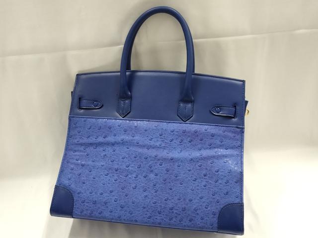 平和屋着物▼和装小物 和装バッグ ハンドバッグ FRANCE DE MODE オーストリッチ型押し 逸品 AABK5573ay