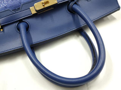 平和屋着物▼和装小物 和装バッグ ハンドバッグ FRANCE DE MODE オーストリッチ型押し 逸品 AABK5573ay