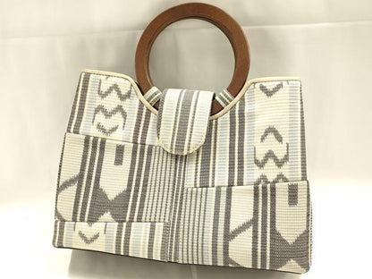 平和屋着物▼和装小物　和装バッグ　ハンドバッグ　木製ハンドル　マグネット式　逸品　AABK5575ay