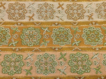 平和屋着物▼和装小物　和装バッグ　ハンドバッグ　トートバッグ　花鳥文　金糸　春草　逸品　未使用　AABK5578ay