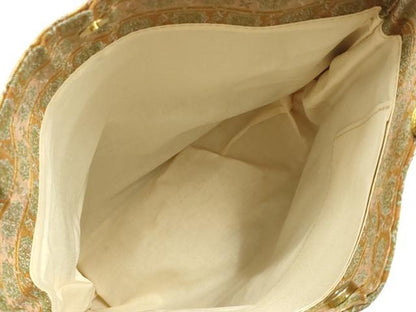 平和屋着物▼和装小物　和装バッグ　ハンドバッグ　トートバッグ　花鳥文　金糸　春草　逸品　未使用　AABK5578ay