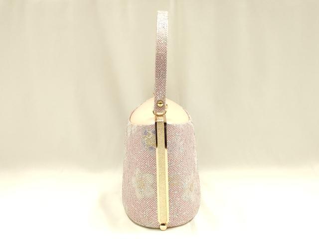 平和屋着物▼和装小物　和装バッグ　ハンドバッグ　花柄　銀糸　金彩　逸品　AABK5579ay